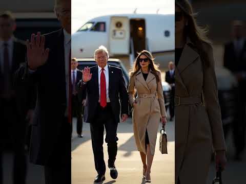 First Lady Melania &amp; President Donald Trump’s Stylish Airport Arrival – AI Reimagined!