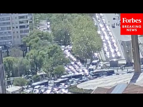 Massive Traffic Jams Develop In Madrid After Major Power Outage Hits Spain