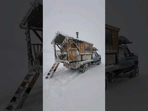 Riding out a Snowstorm in a Truck Camper in Alaska