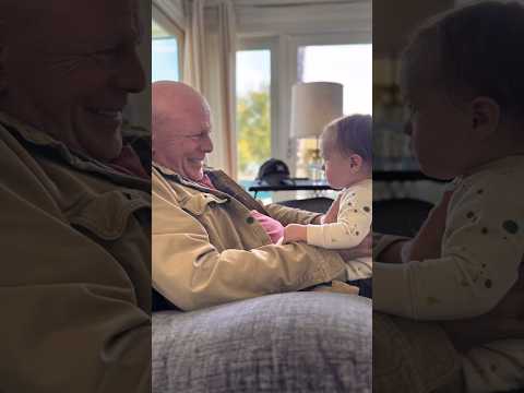 Bruce Willis holds his first grandchild 💜 #brucewillis